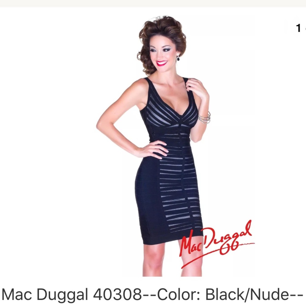 Mac Duggal Black cocktail prom holiday Dress